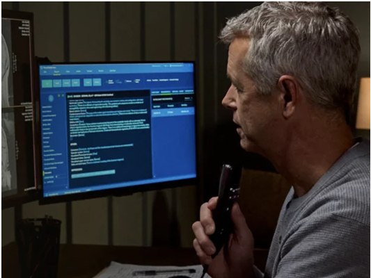Radiologist reviewing a report
